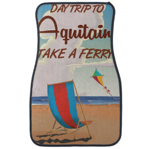 Aquitaine France vintage travel poster Car Floor Mat