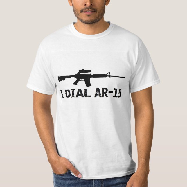 Ar15 2nd Amendment 'I DIAL AR-15' PRO GUN T-Shirt (Front)