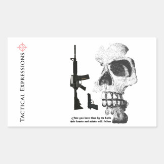 AR15 92FS with Skull Rectangular Sticker