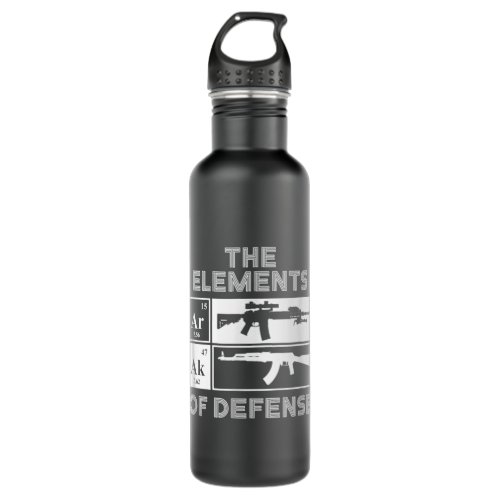 AR15 AK47 Elements of Defense Periodic Table Stainless Steel Water Bottle