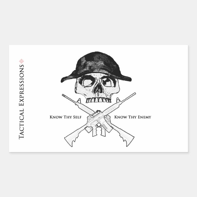 AR15 Cross Bones Rectangular Sticker (Front)