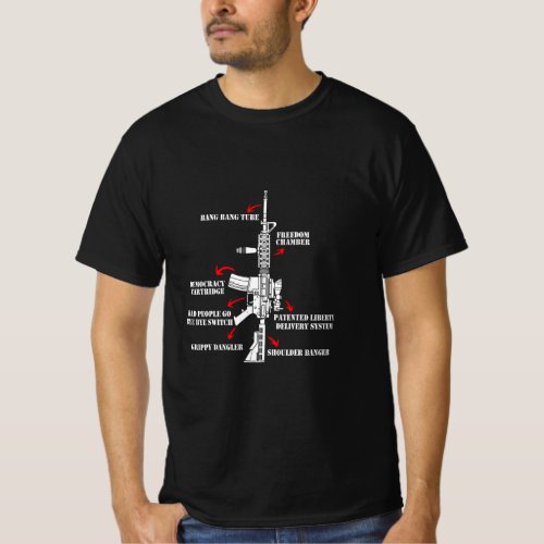 AR15 For Men Women Funny Diagram Pro Gun Lover Gif T_Shirt