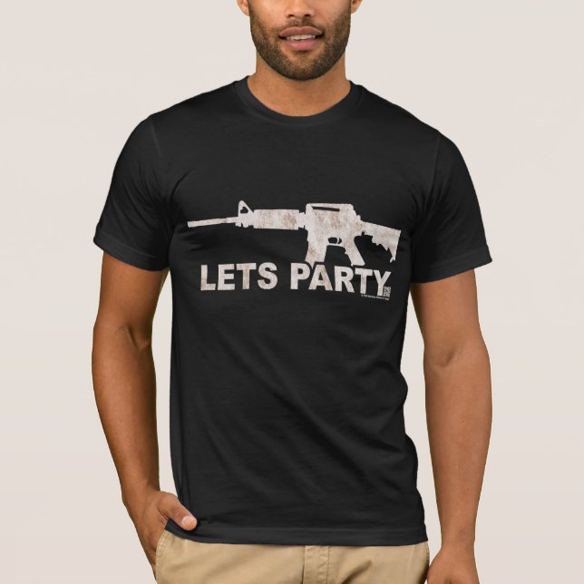 AR15 Lets Party Dirty White T-Shirt (Front)