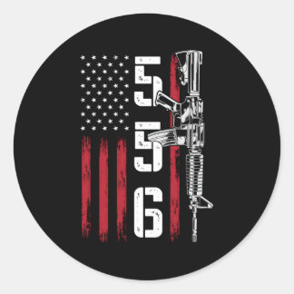 Ar15 Rifle 2Nd Adt 556 Ar-15 Back Classic Round Sticker