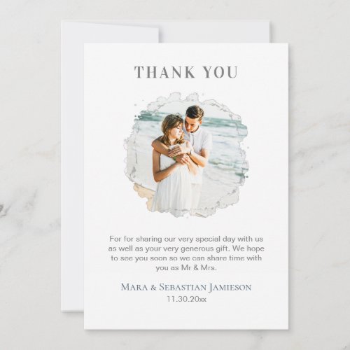 *~* AR16 Elegant PHOTO QR code DIY Wedding Thank You Card