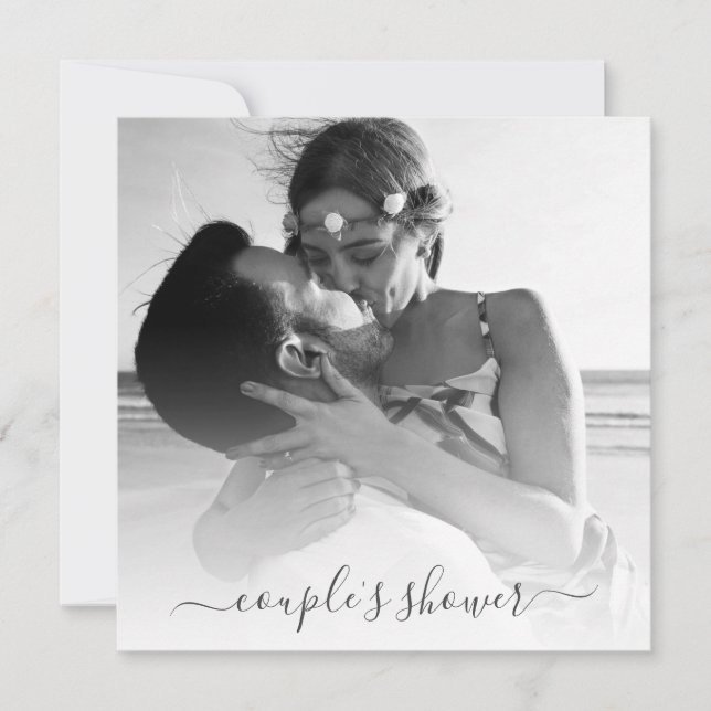 *~* AR18 Creative Artsy Photo COUPLE's SHOWER Invitation (Front)
