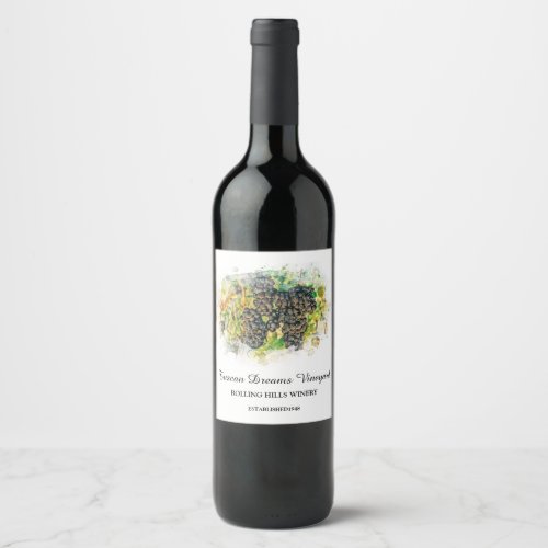  AR21 Winery Wine Cellar Grape Cluster Vineyard Wine Label