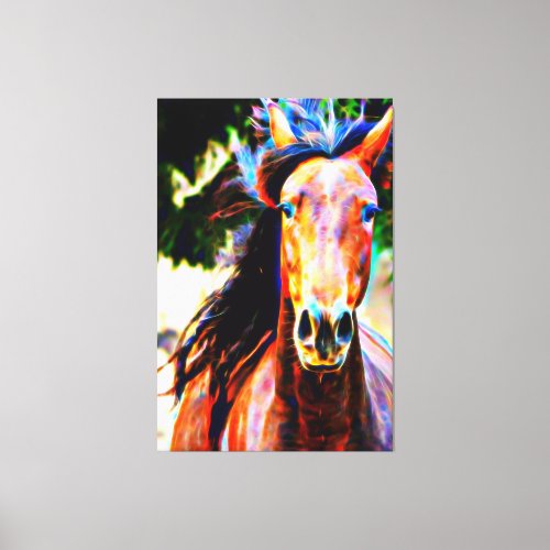  AR22 Black Mane Horse Equine Art Canvas Print