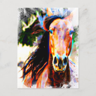 *~* AR22 Bold Horse Artistic Equine Artsy Print Postcard