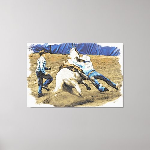  AR22 Cowboy Horse Western Rodeo Vintage Canvas Print