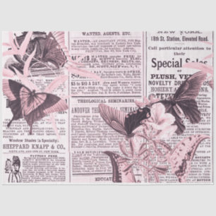 * AR23 Butterfly Floral Flower Vintage Decoupage Tissue Paper