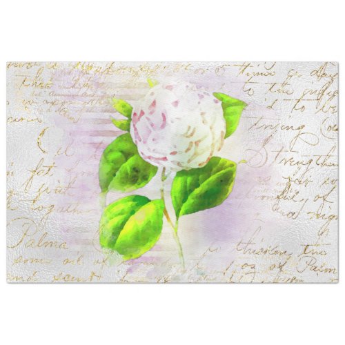  AR23 Floral Old Handwriting Vintage Decoupage Tissue Paper
