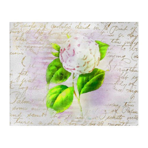  AR23 Floral Old Handwriting Vintage Victorian Acrylic Print