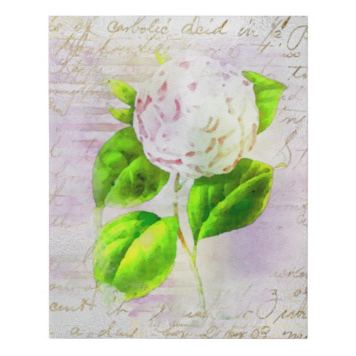 AR23 Floral Old Handwriting Vintage Victorian Faux Canvas Print