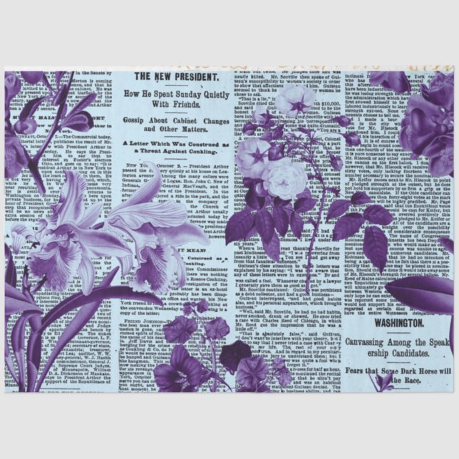 ** AR23 Flowers Vintage Victorian Decoupage  Tissue Paper (Front)