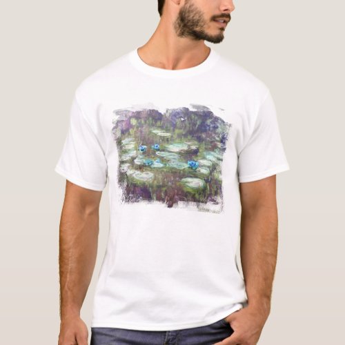  AR23 Monet Lily Pads Pond Old Classic Painting  T_Shirt