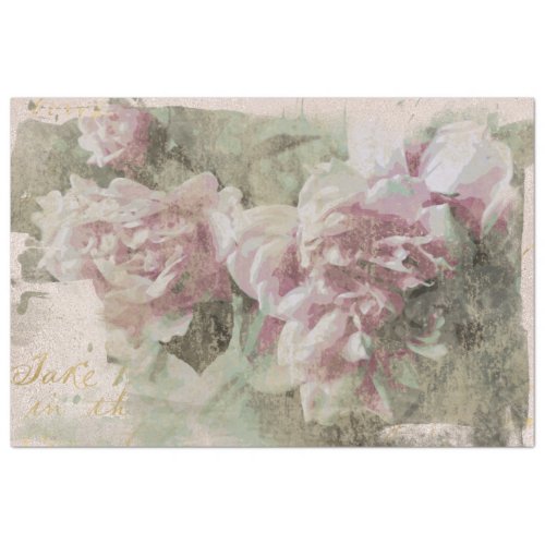  AR23 Peony Floral Vintage Victorian Decoupage  Tissue Paper