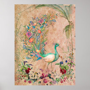 *~* AR24 Vintage Victorian Peacock Art Nouveau Poster