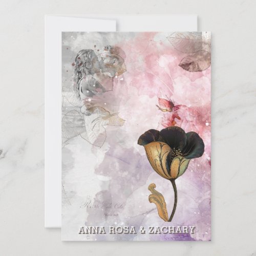 *~* AR26 Pink 15 QR Victorian RSVP PHOTO Wedding Invitation