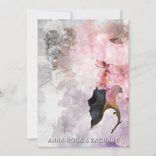 *~* AR26 Pink 29 QR Victorian RSVP PHOTO Wedding Invitation