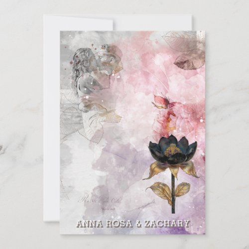 *~* AR26 Pink 30 QR Victorian RSVP PHOTO Wedding Invitation