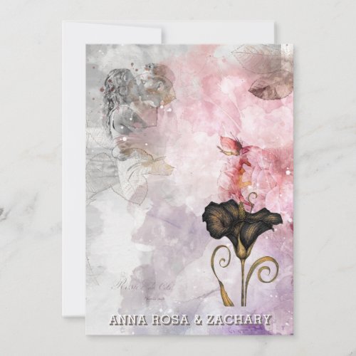*~* AR26 Pink 7 QR Victorian RSVP PHOTO Wedding Invitation
