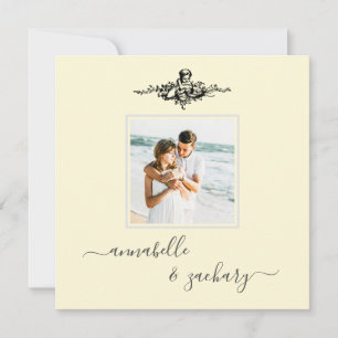 * AR6 Cherub Rings QR PHOTO RSVP Wedding Invitation