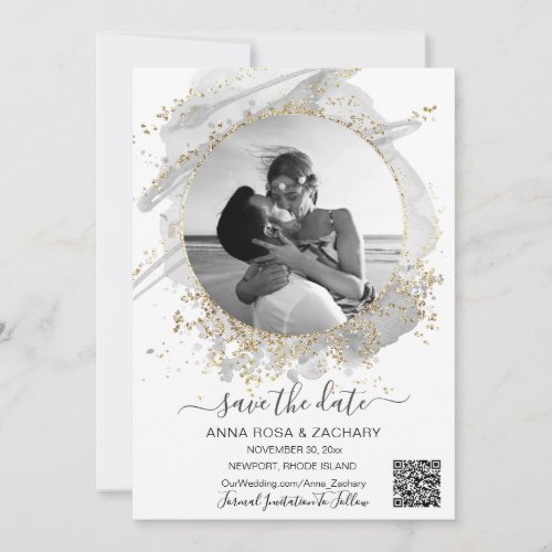  AR6 Photo QR WEDDING SAVE the DATE Website Invitation