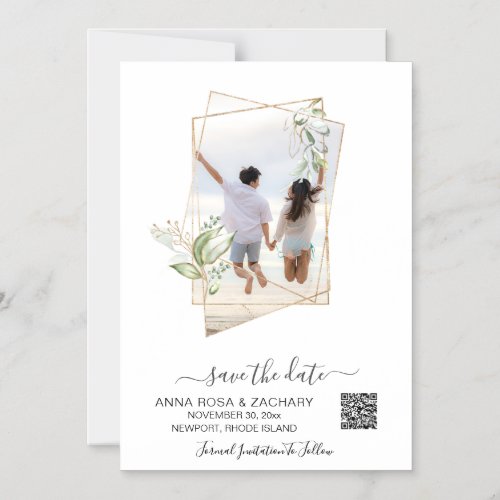  AR6 WEDDING SAVE the DATE QR Gold _ Website Magnetic Invitation