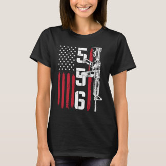 Ar 15 American Flag Amendment 556 T-Shirt