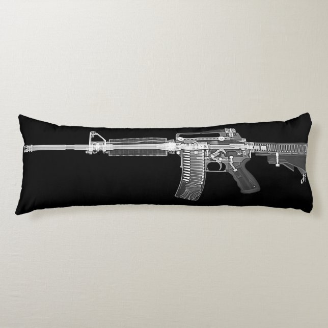AR-15 AR15 Rifle Gun Firearm REAL X-RAY CT SCAN Body Pillow (Front)
