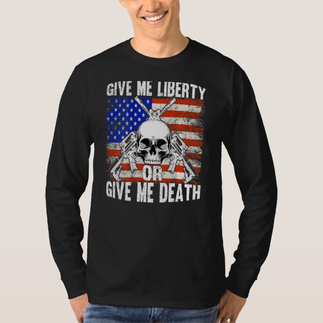 AR-15 Give Me Liberty Or Give Me Death Skull - Ar1 T-Shirt (Front)