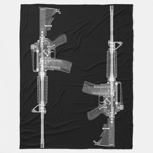 AR-15 Gun Rifle Firearm Military Weapon American Fleece Blanket (Front)