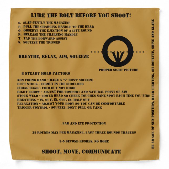AR-15 marksmanship and cleaning cloth Bandana (Front)