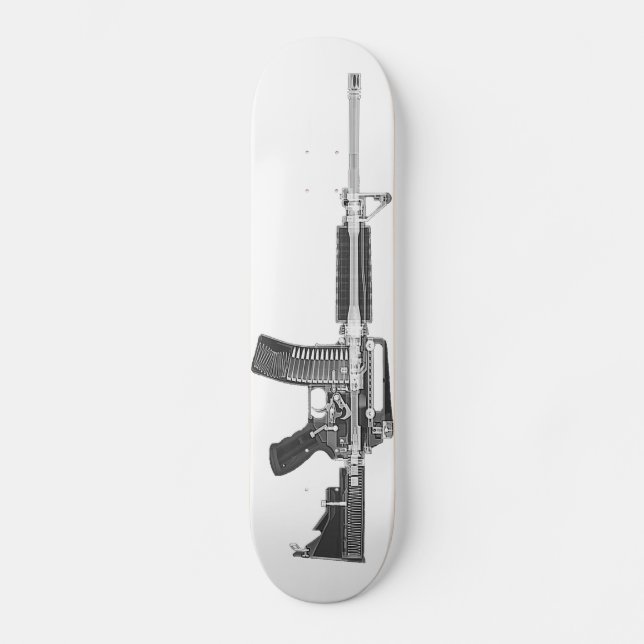 AR-15 Rifle Gun Firearm Awesome Real X-ray image Skateboard (Front)