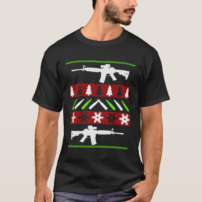 Ar-15 Rifle Ugly Gun T-Shirt (Front)