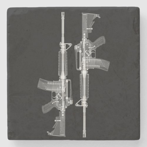 AR_15 rifle X_ray from real gun Stone Coaster