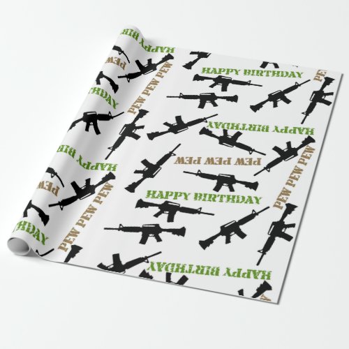 AR_15 Themed Birthday Wrapping Paper