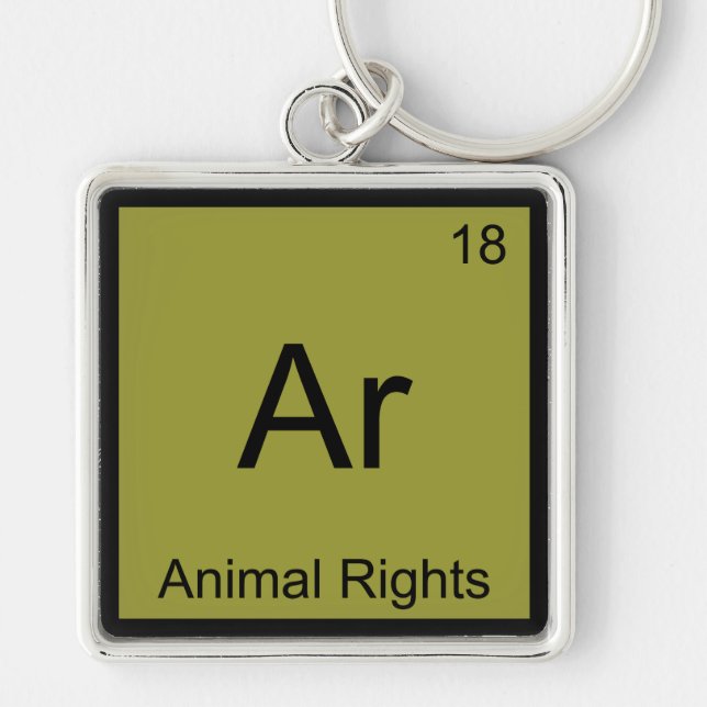 Ar - Animal Rights Funny Chemistry Element Symbol Keychain (Front)