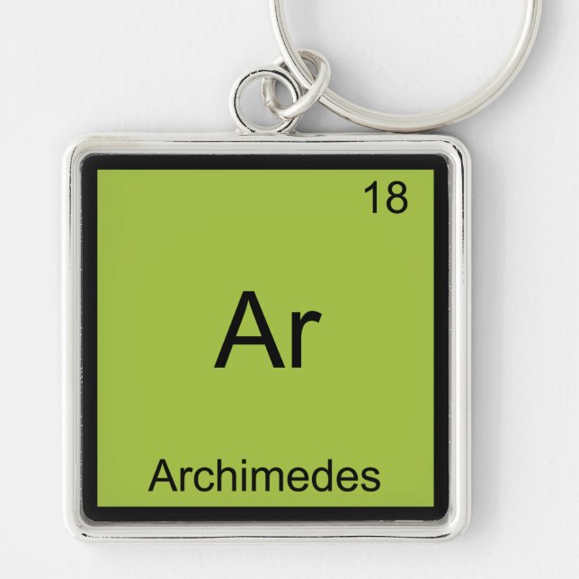 Ar - Archimedes Funny Chemistry Element Symbol Tee Keychain (Front)