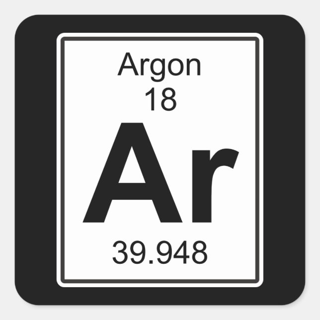 Ar - Argon Square Sticker (Front)