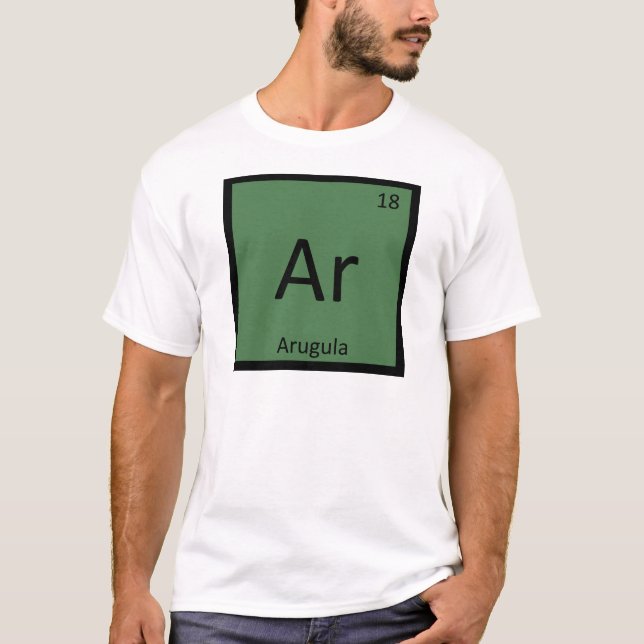 Ar - Arugula Vegetable Chemistry Periodic Table T-Shirt (Front)