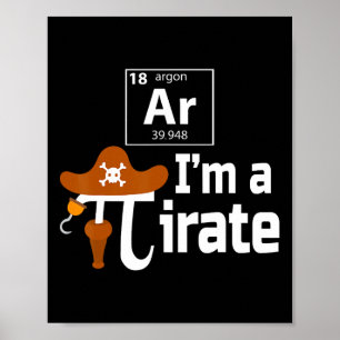 Ar I'm A Pirate Funny Pi Pun Science March 14 3.14 Poster