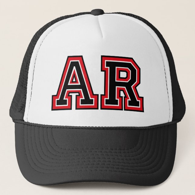 "AR" Monogram Trucker Hat (Front)