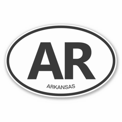 AR state abbreviation vinyl sticker for Arkansas