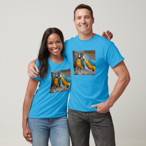 ara ararauna parrot on its perch T_Shirt