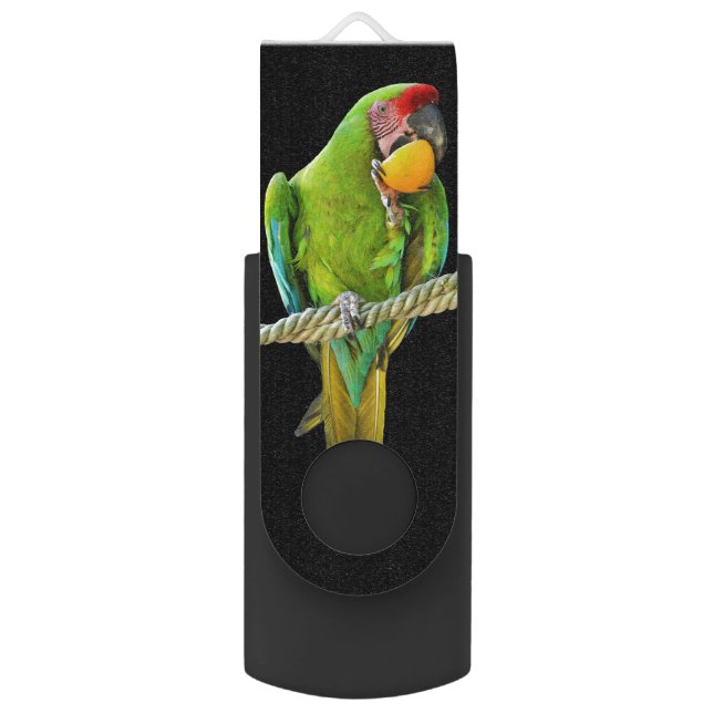 Ara Militaris Green Parrot Flash Drive (Front Vertical)
