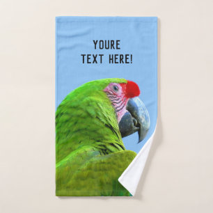 Ara Militaris Green Parrot Hand Towel