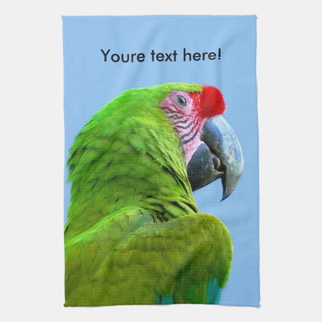 Ara Militaris Green Parrot Kitchen Towel (Vertical)