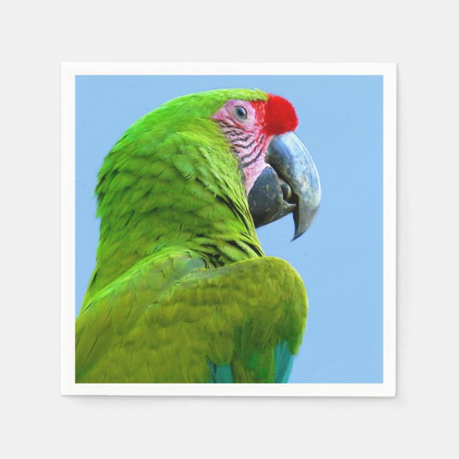Ara Militaris Green Parrot Napkins (Front)